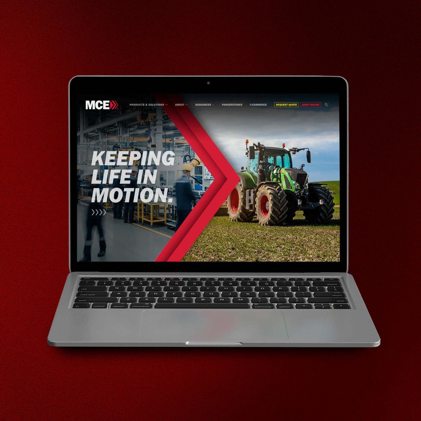 a screenshot of the home page of the new MCE website